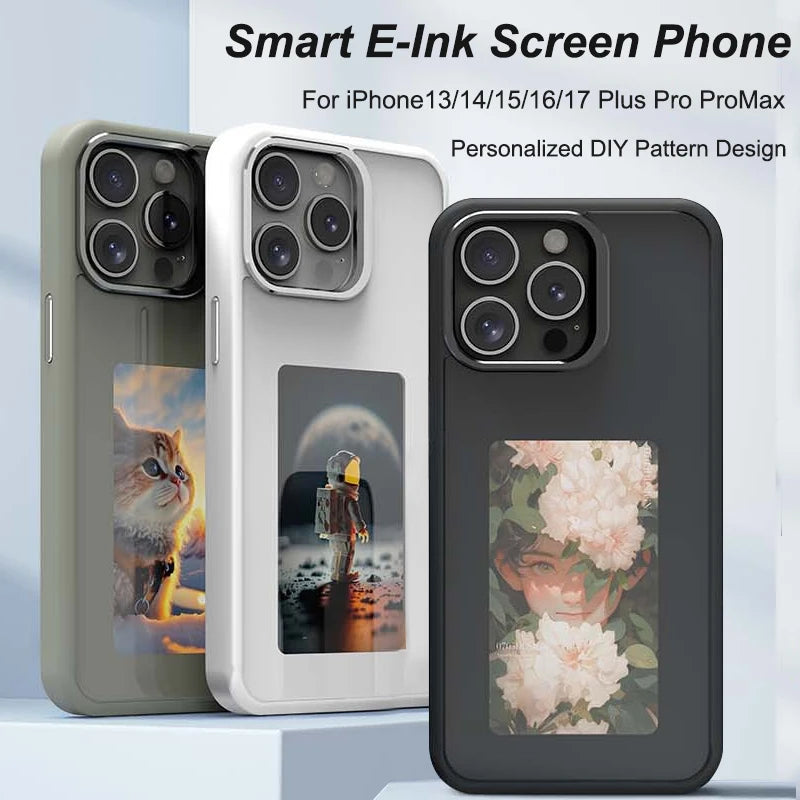 Etui E-Ink NFC ze zmienną grafiką na iPhone 13 Pro Max – 17 Pro Max – zmieniaj wzór z tyłu telefonu
